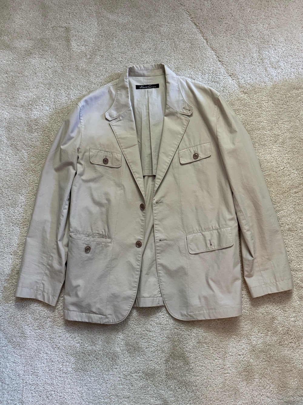 Kenneth Cole Men's Beige Casual Blazer Jacket